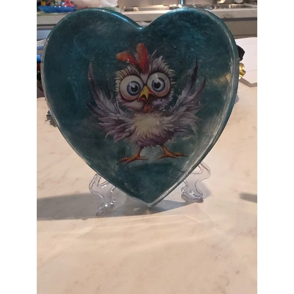 Handmade Resin Heart Shaped‎ Display Piece. Price Is For One Only